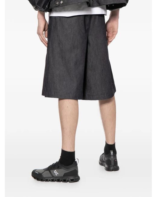 COMME DES GARÇON BLACK Gray Wide-Leg Denim Shorts