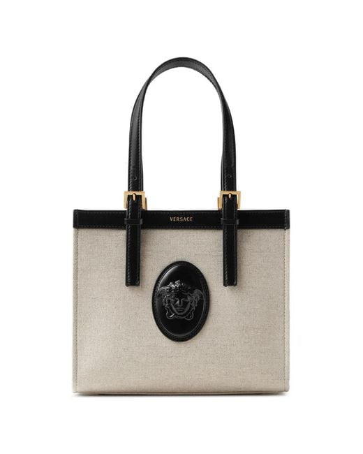 Versace White Rivière Mini Canvas Tote