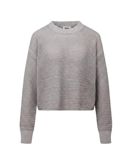 Drykorn Gray Open-Knit Drop-Shoulder Sweater