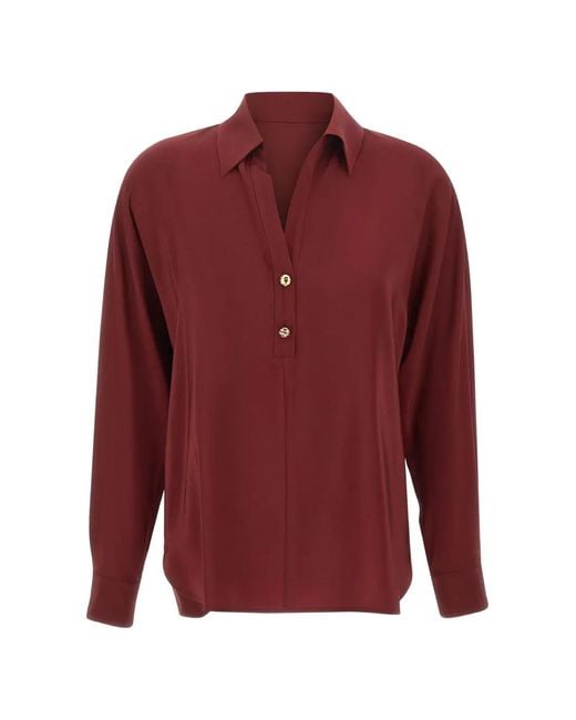 Max Mara Hammered-Button Silk Blouse