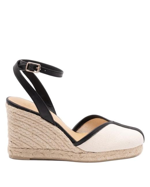 Castaner Metallic Strap Wedge Espadrilles