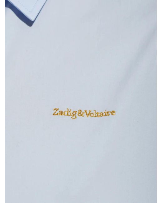 Zadig & Voltaire Blue Toria Elasticated-Hem Shirt