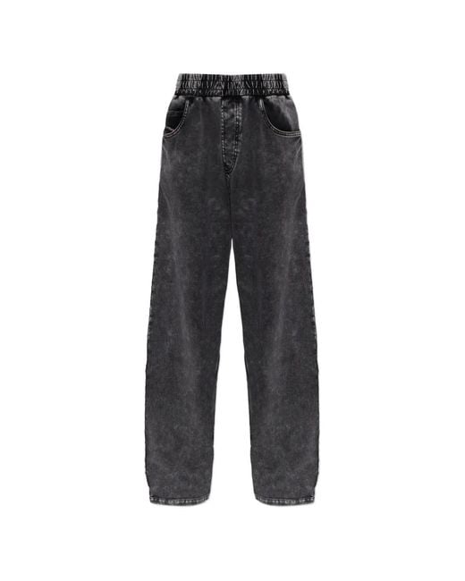 DIESEL Black Sweatpants With Denim Effect