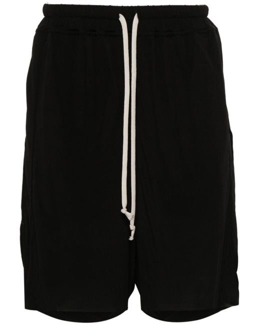Rick Owens Black Drop-Crotch Shorts for men