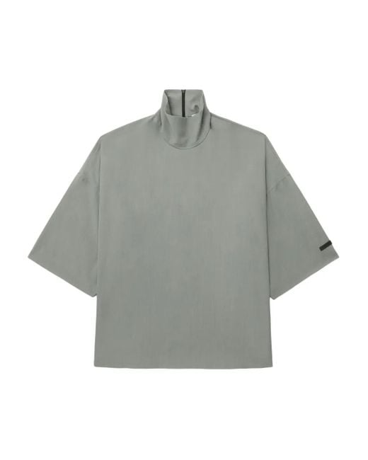 Fear Of God Gray High-Neck Short-Sleeve T-Shirt for men