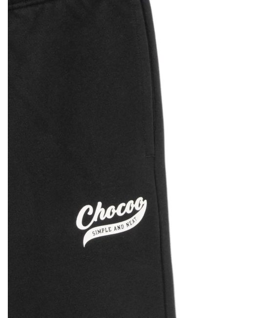 Chocoolate Black Logoed Track Pants for men