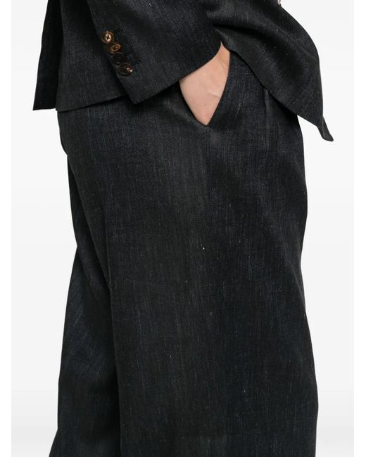 Tagliatore Black Ebony Pleated Trousers