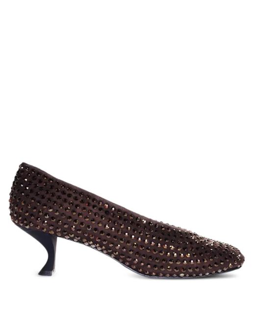 LA ROSE Brown 50Mm Crystal-Embellished Pumps