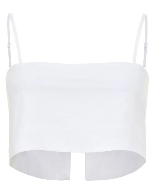 Azeeza White Walton Cropped-Top