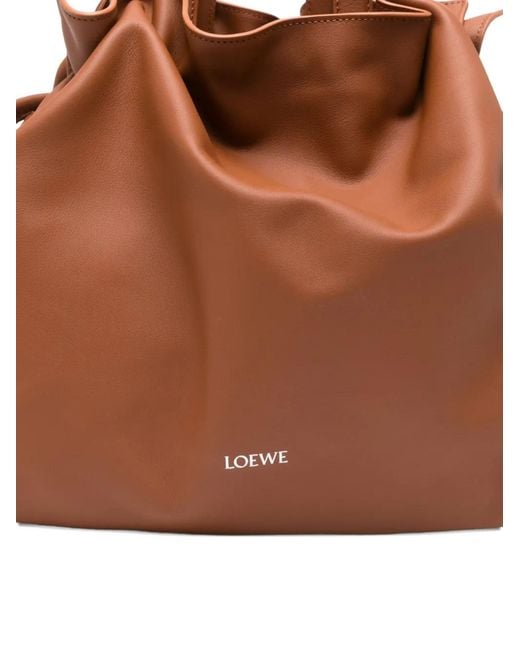 Loewe Brown Flamenco Drawstring Shoulder Bag