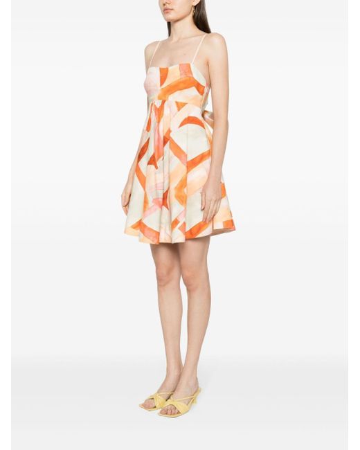 Acler Mini-jurk Met Print in het Orange