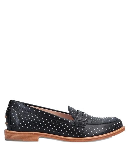 Tod's Blue Stud-Embellished Loafers