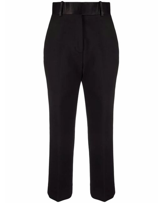 Khaite Black Cropped Straight-Leg Trousers