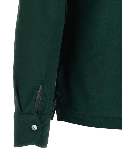 Zanone Green Long-Sleeve Button-Up Shirt for men