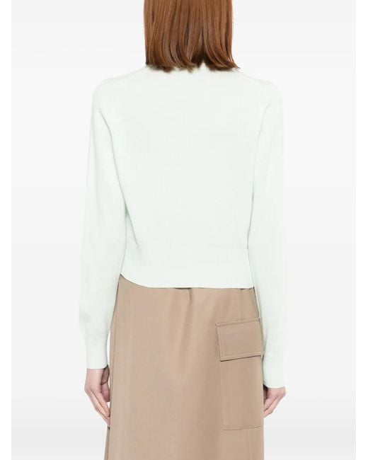 N.Peal Cashmere White Ivy Cropped Cardigan