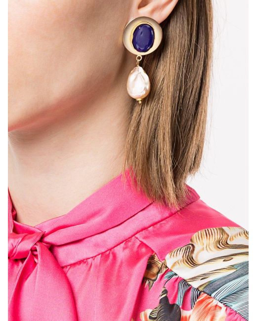 Magda Butrym Drop Pearl Earrings in Metallic - Lyst