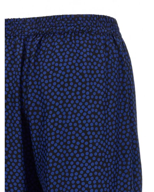 Gianluca Capannolo Blue Polka-Dot Palazzo Pants