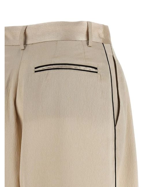Jejia Natural Pantalon À Effet Froissé Et Passepoil