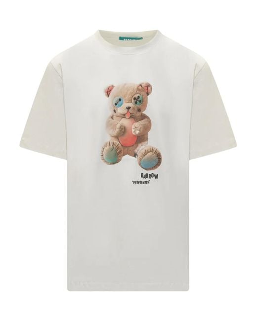 Barrow White Teddy-Print Jersey T-Shirt for men
