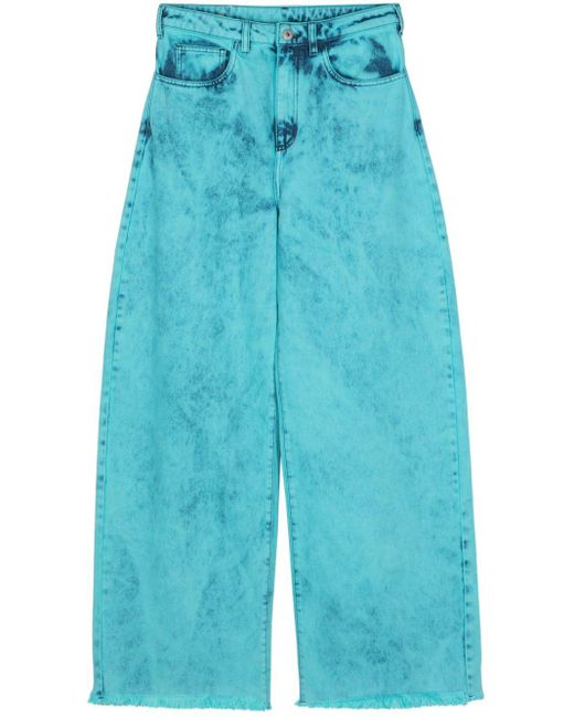 Marques'Almeida Blue Low-rise Wide-leg Jeans