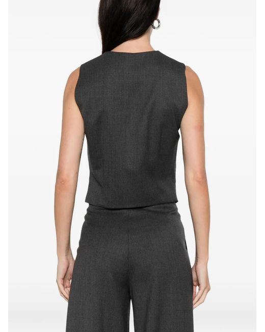 Button-front waistcoat MEDEA de color Black