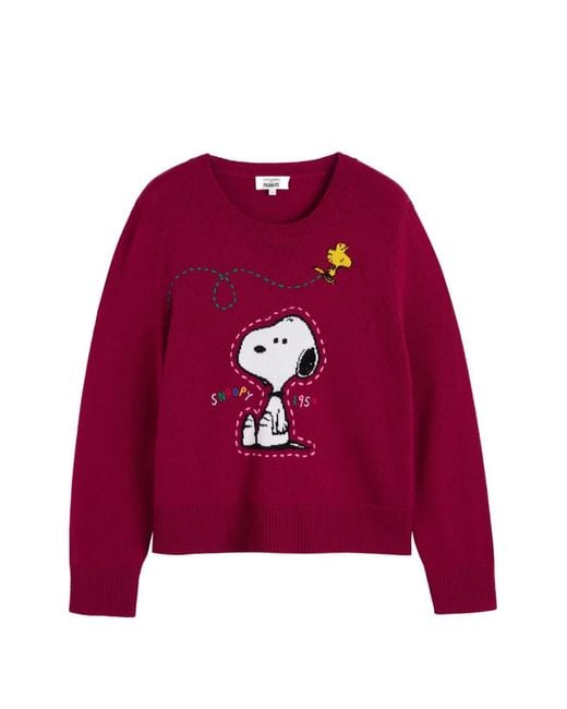 Chinti & Parker Snoopy Embroidered Sweater