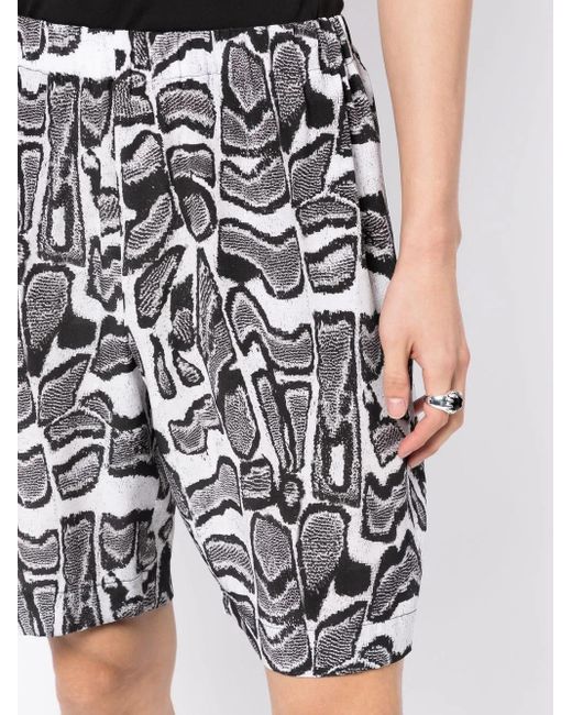 Edward Crutchley Gray Abstract-Pattern Silk Shorts for men