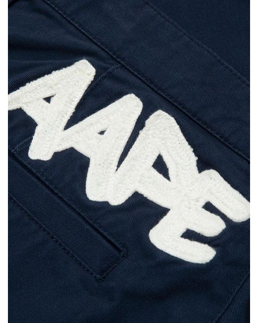 Aape By A Bathing Ape Blue Straight-Leg Cotton Trousers for men