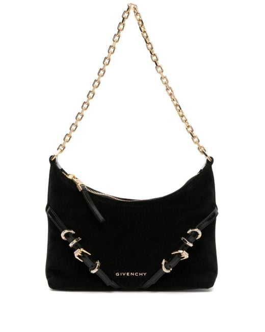 Givenchy Black Voyou Party Velvet Shoulder Bag