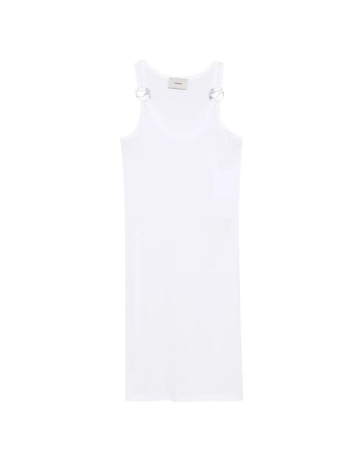 Coperni White Logo Sleeveless Mini Dress