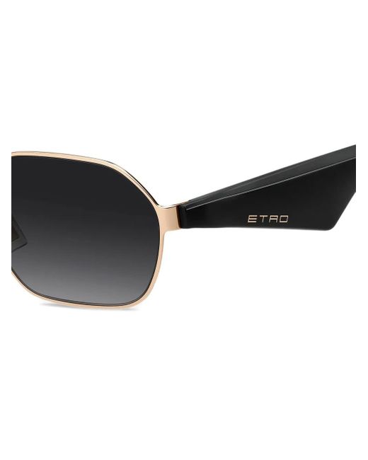 Etro Black Geometric-Frame Sunglasses