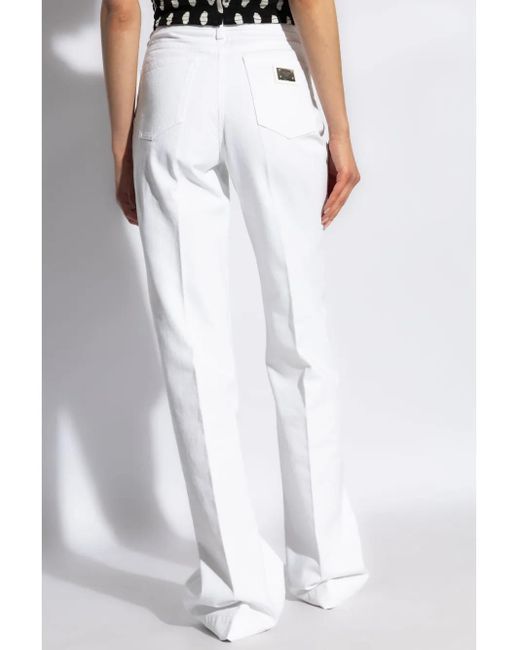 Dolce & Gabbana White Jeans With Flared Legs
