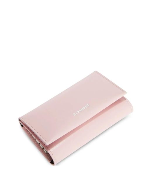 Jil Sander Pink Embossed Key Rings Key Pouch