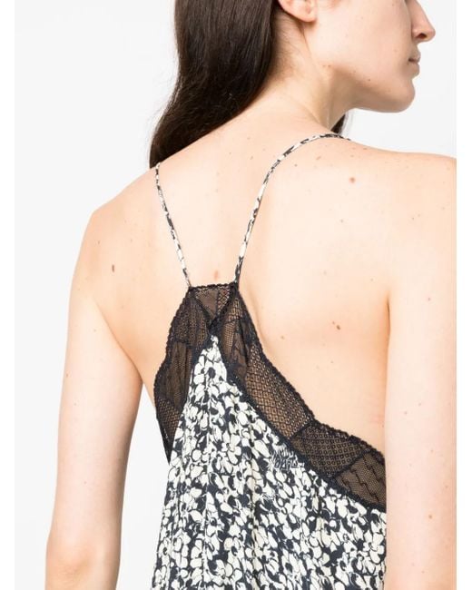 Zadig & Voltaire White Risty Floral-Print Midi Dress