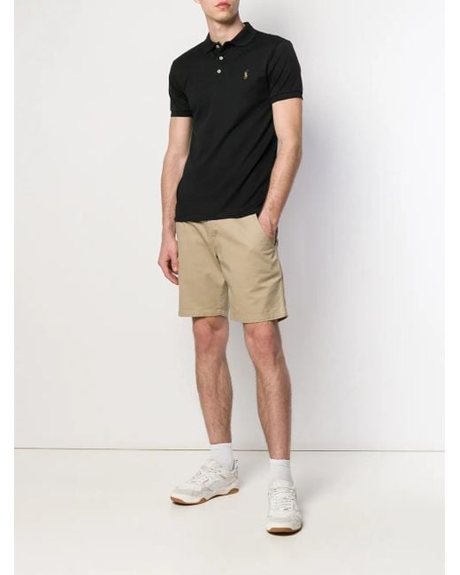 Polo Ralph Lauren Black Embroidered Logo Polo Shirt for men