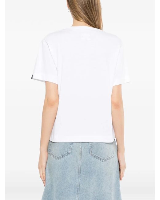SPORT b. by agnès b. White Logo-Embossed T-Shirt