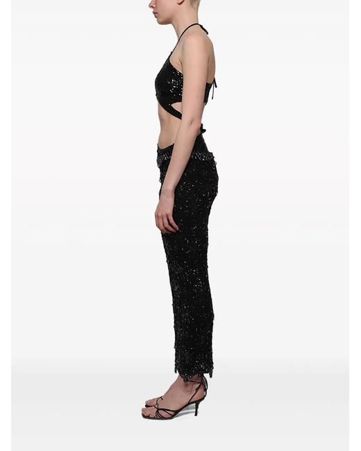 Roberta Einer Black Banu Sequin-Embellished Dress
