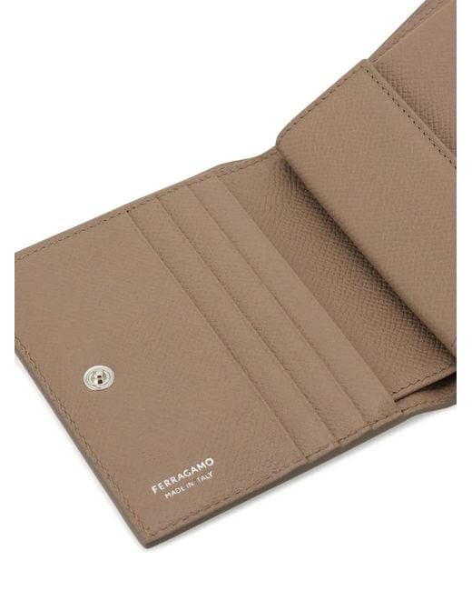 Ferragamo Brown Gancini Compact Wallet