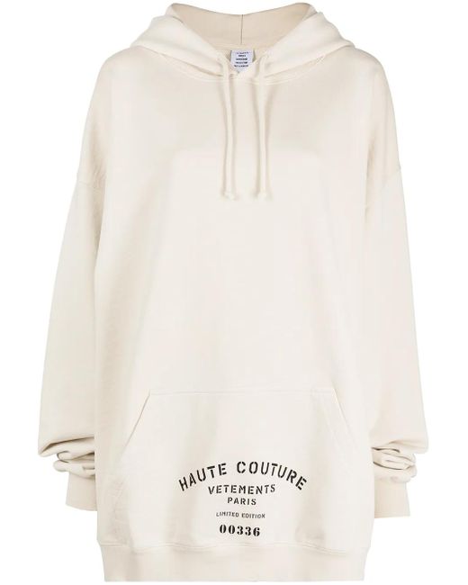 Vetements スローガン パーカー Natural