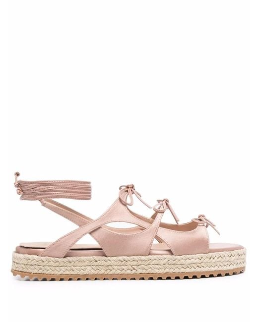 Scarosso Pink Paula Multi-Tie Espadrille Sandals