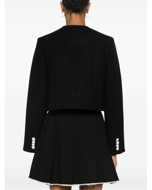 George Keburia Black Cropped Double-Breasted Jacket