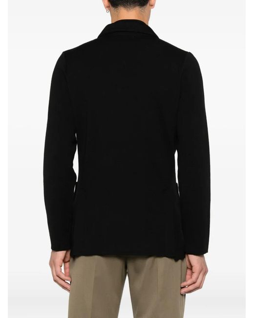 Lardini Black Double-Breasted Wool Jacket for men