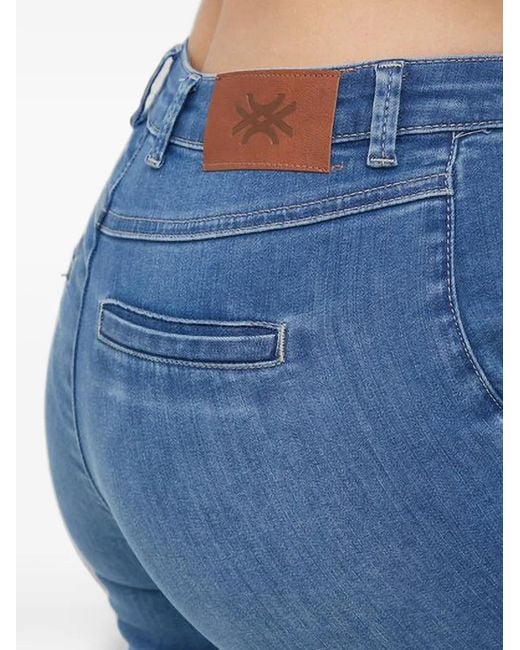 Benetton Blue Logo-Patch Jeans