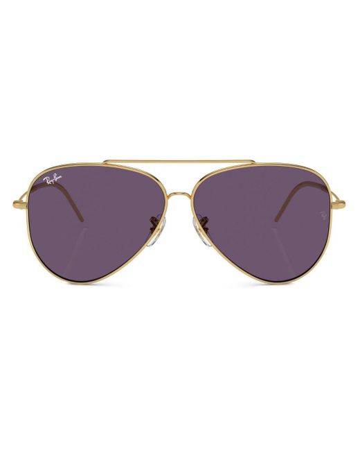 Ray-Ban Purple Aviator Reverse Tinted Sunglasses