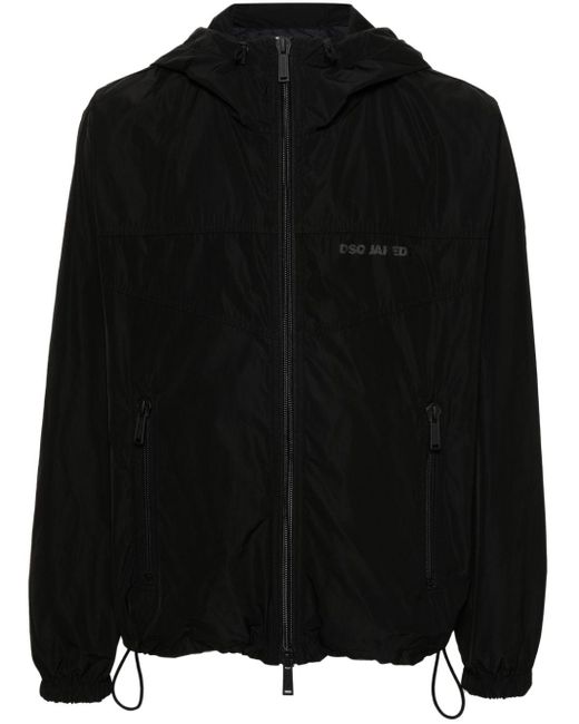 DSquared² Black 90's Urban Windbreaker Jacket for men