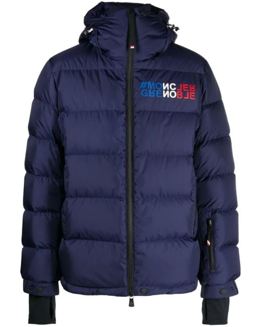 Moncler Gefütterte Isorno Jacke Mit Logo-Print in Blue für Herren