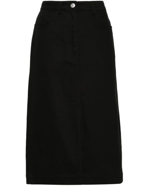 Samsøe & Samsøe Black Raya Cotton Midi Skirt