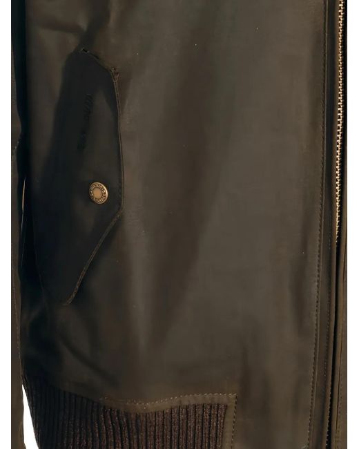 Baracuta Brown X Barbour Zip-Fastening Ribbed Jacket for men