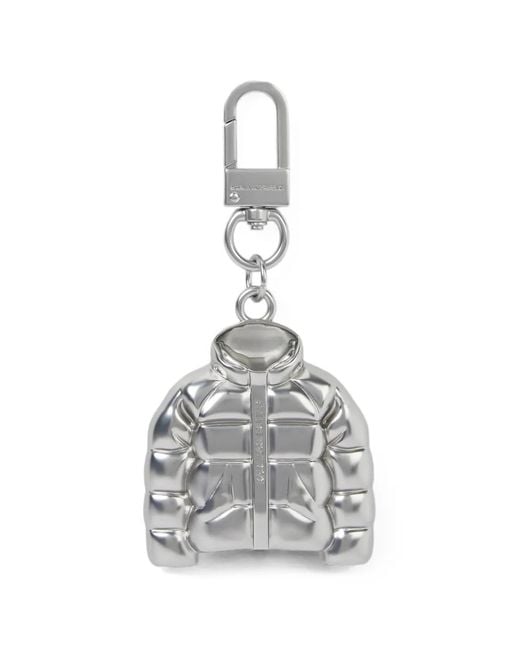 Karl Lagerfeld White Logo Puffer Keychain