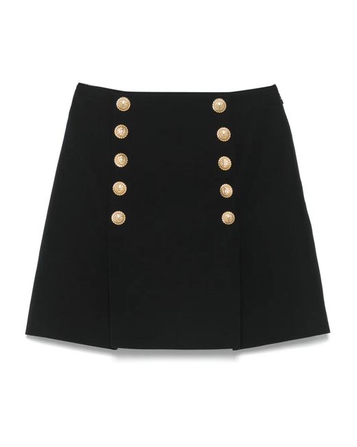 Balmain Black Virgin Wool Skirt